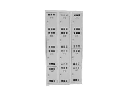 Vestiaire 3 colonnes de 4 cases, produit Français