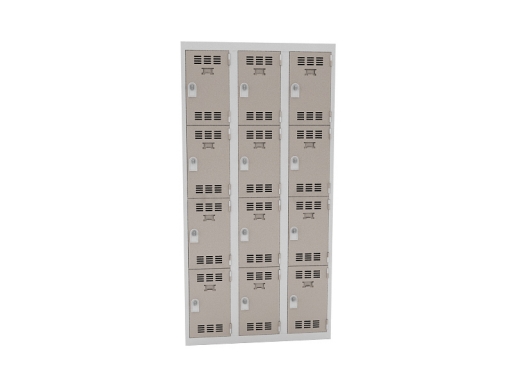 Vestiaire 3 colonnes de 4 cases, produit Français