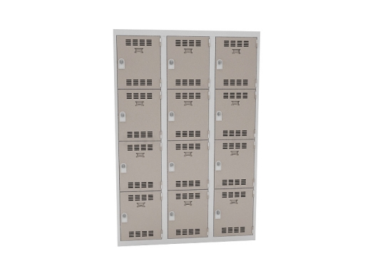 Vestiaire 3 colonnes de 4 cases, produit Français