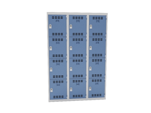 Vestiaire 3 colonnes de 4 cases, produit Français