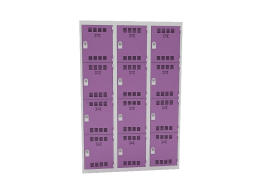Vestiaire 3 colonnes de 4 cases, produit Français