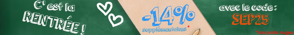 Profitez de -14% supplémentaire sur tout le site avec le code SEP25